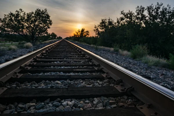 Railroad into the Sunset — Stock Photo, Image