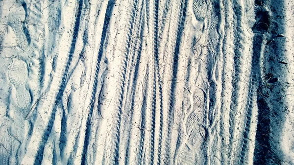 Trilha de areia com pegada na montanha phukradung — Fotografia de Stock