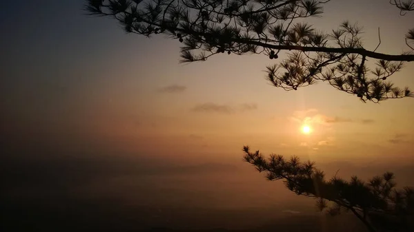 Восход солнца на горе Фукрадунг — стоковое фото
