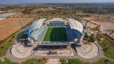 Gökyüzünden Algarve Stadyumu 'nun manzarası. Portekiz. Havadan