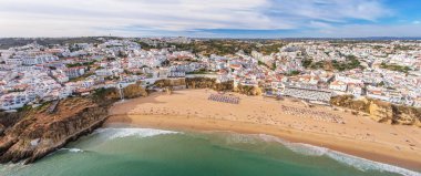 Algarve Bölgesi, Portekiz, Avrupa 'da Albufeira Hava Panoraması