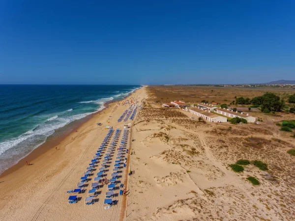 Zobrazit Letecké Portugalské Plážový Hřbitov Kotvy Barril — Stock fotografie