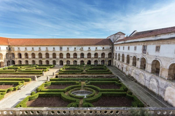 Jardin Décoration Cour Intérieure Château Alcobaca Portugal — Photo