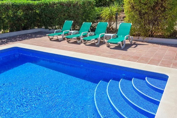 Detalles Piscina Verano Jardín Primer Plano — Foto de Stock