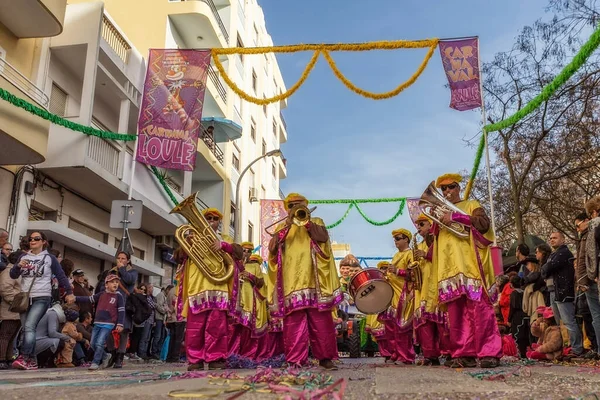 Loule Portugalia Luty 2016 Wesoła Parada Karnawałowa Loule Algarve Portugalia — Zdjęcie stockowe