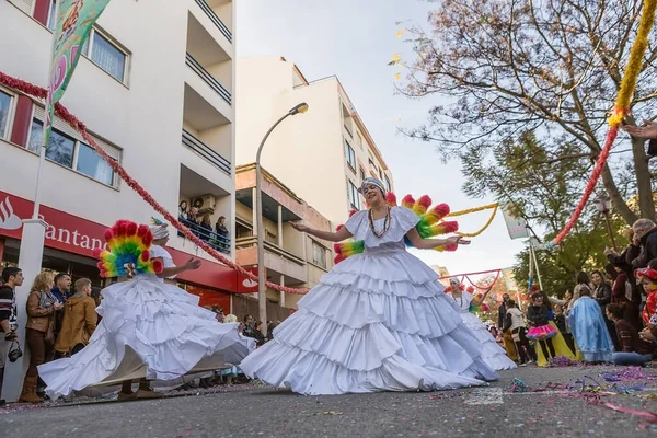 Loule Portugalia Luty 2016 Wesoła Parada Karnawałowa Loule Algarve Portugalia — Zdjęcie stockowe