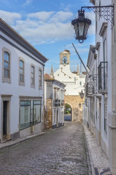 Widok Ulicę Starym Mieście Faro Pionowe — Zdjęcie stockowe
