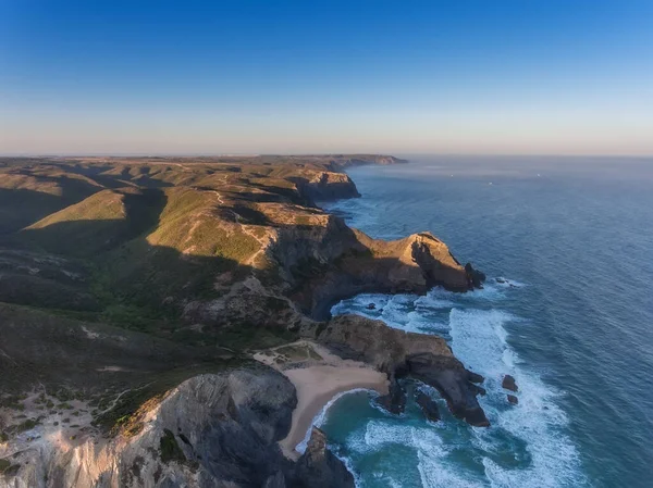 Costa Vicentina Widok Niebo Słońce Wschodzi Portugalia — Zdjęcie stockowe