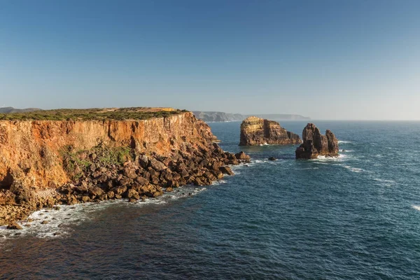 Montañas Del Paisaje Marino Sagres Algarve Portugal Algezur Fin Del —  Fotos de Stock