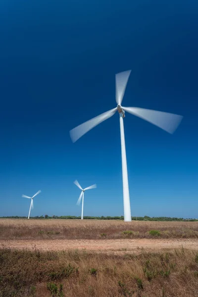 Vind Generera Stationer Trafiken Bakgrund Blå Himmel Portugal — Stockfoto