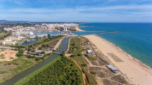 Letecký Pohled Vilamouru Pobřežím Doky Algarve Portugalsko — Stock fotografie