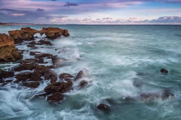 Eine Dramatische Felslandschaft Strand Von Albufeira Portugal — Stockfoto