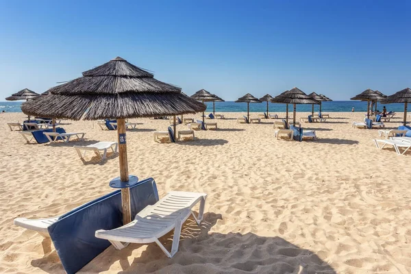 Freizeit Touristen Strand Portugal Tavira Ilha — Stockfoto