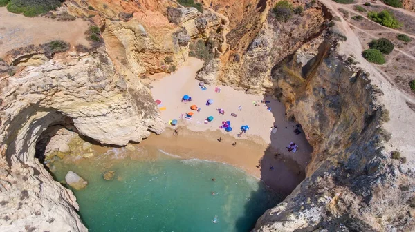 Blick Vom Himmel Auf Den Strand Joao Arens Portimao — Stockfoto