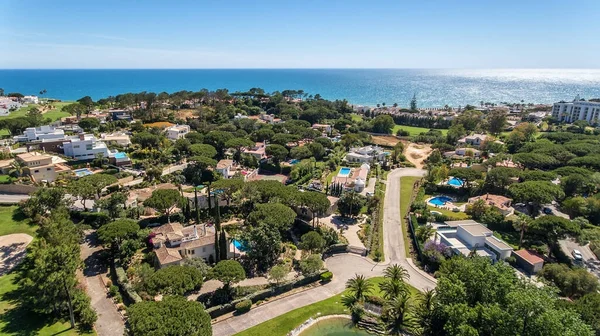 Aérea Increíble Vista Desde Cielo Del Pueblo Villas Lobo Algarve —  Fotos de Stock