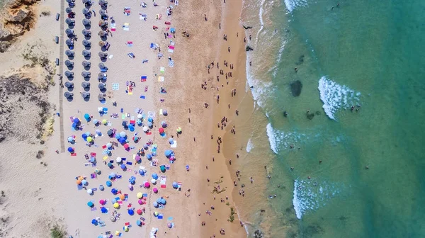 Aérea Famosas Playas Turísticas Portugal Filmadas Desde Cielo Algarve —  Fotos de Stock
