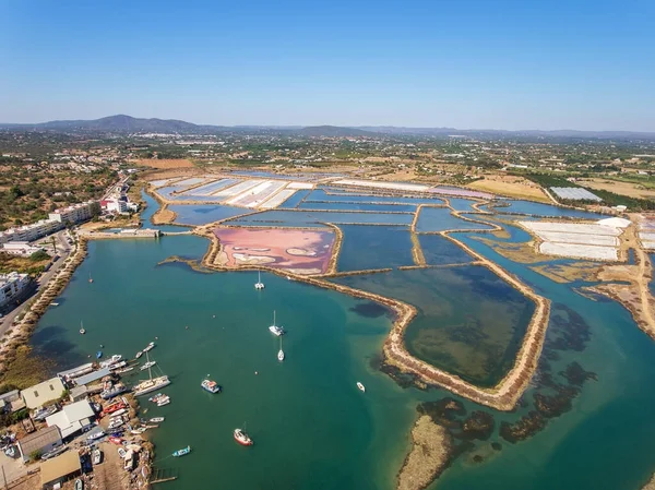 Aerial View Salt Ponds Fuzeta Portugal Algarve — Stock Photo, Image