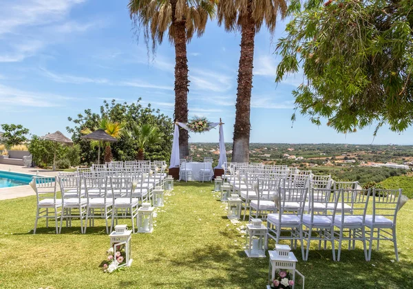 Uma Cena Para Cerimónia Casamento Natureza — Fotografia de Stock