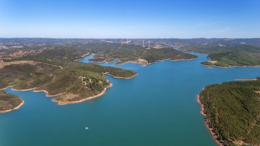 Aerial. Odiaxere Bravura dam to store water in the south of Portugal. Portimao clipart