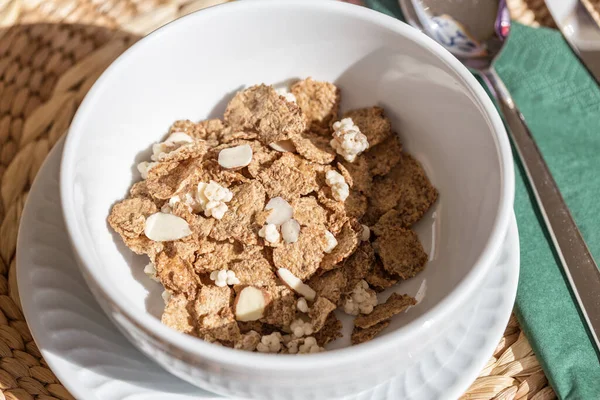 Los Copos Avena Son Desayuno Saludable Para Salud Cerca — Foto de Stock