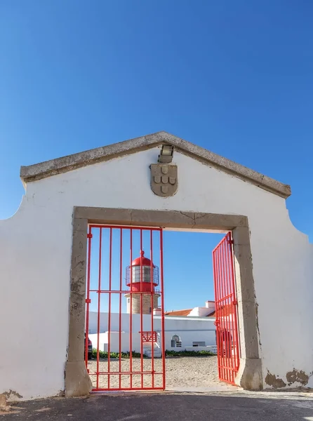 Öppna Porten Till Fyren Komplexet Cabo Sao Vicente Sagres — Stockfoto