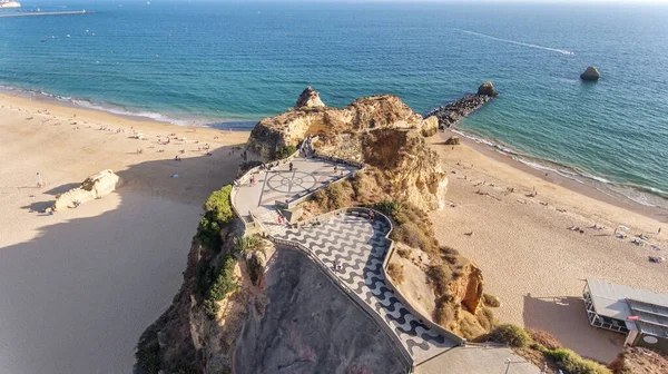 Aérea Adoquines Portugueses Tradicionales Playa Portimao — Foto de Stock