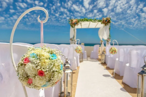 Schöne Kulisse Für Einen Hochzeitsbogen Farben Auf Dem Kap Senhora — Stockfoto