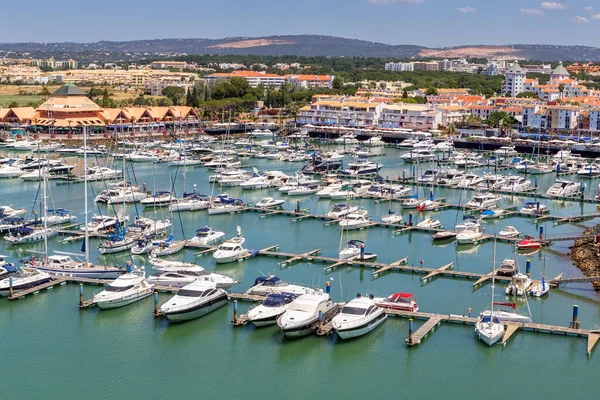 Flygplan Utsikt Från Himlen Marina Och Yacht Vilamoura Algarve Faro — Stockfoto