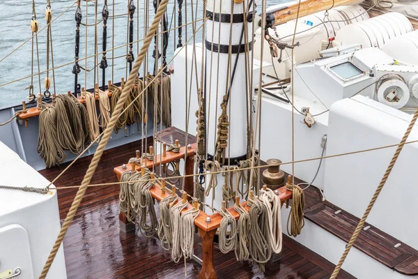 Ropes Mast Sailing Sines Portuga — Stock Photo, Image