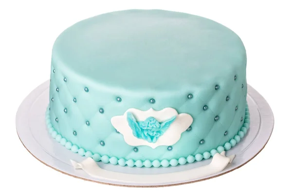 Torta Decorativa Battesimo Del Ragazzo Vicino — Foto Stock