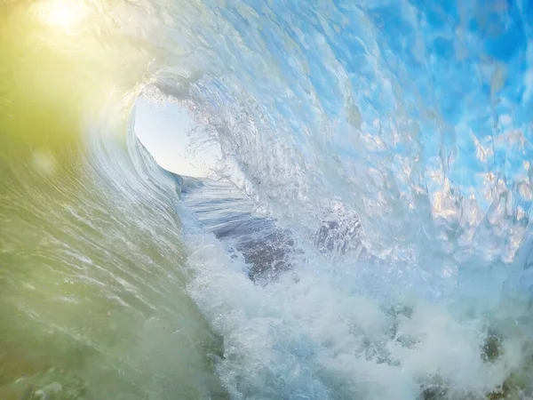 Fallande Vågor Surfing Och Solnedgång Faro Portugal Algarve — Stockfoto
