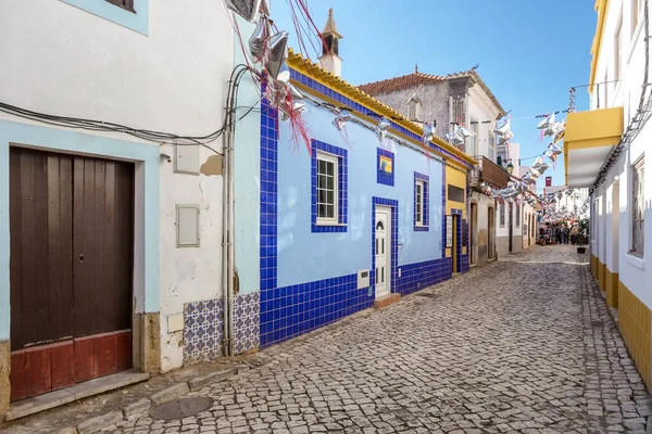 Calles Tradicionales Antes Las Vacaciones Ferragudo Portimao —  Fotos de Stock