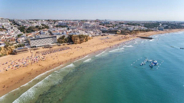 Flygfoto Över Staden Albufeira Strand Pescadores Södra Portugal Algarve — Stockfoto