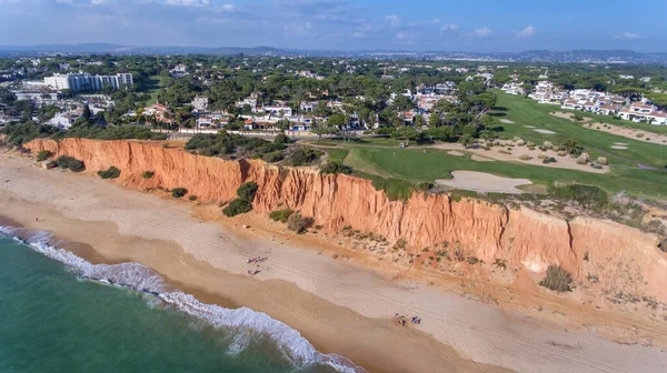 Powietrza Widok Nieba Polach Golfowych Turystycznej Miejscowości Vale Lobo Vilamoura — Zdjęcie stockowe