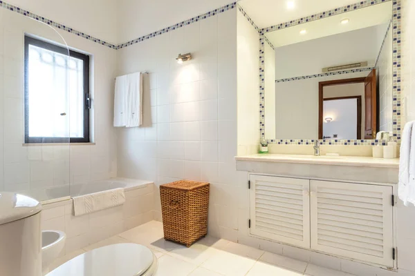 Salle Bain Moderne Avec Douche Lavabo Pour Hygiène — Photo