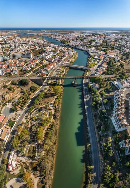 Der Gilao Fluss Und Brücken Der Stadt Tavira — Stockfoto