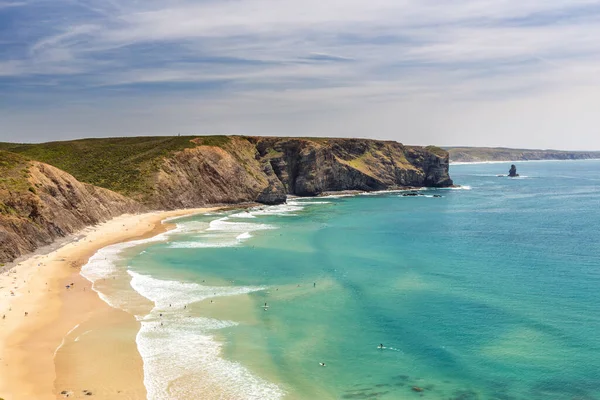 Delightful Beach Arrifana Surfing Portugal Algarve — Stock Photo, Image