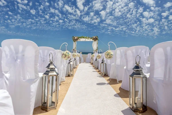 Decoraciones Boda Una Roca Nossa Senhora Armacao Pera —  Fotos de Stock