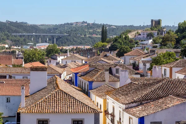 Antigas Ruas Casas Aldeia Portuguesa Óbidos — Fotografia de Stock