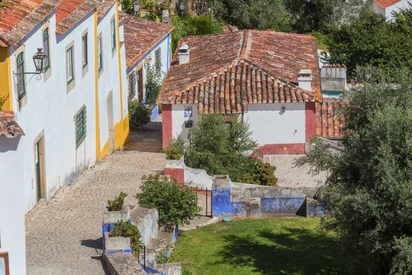 Starożytne Ulice Domy Portugalskiej Wioski Obidos — Zdjęcie stockowe