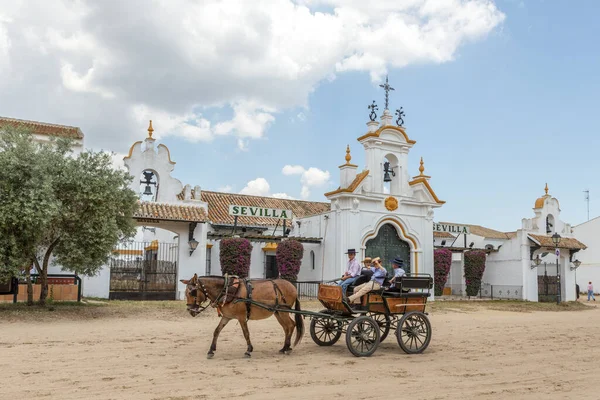Rocio Spania Mai 2015 Spanske Barn Rir Kjerre Med Hest – stockfoto