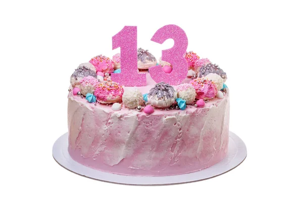 Торт День Рождения Тринадцатилетней Девочки — стоковое фото