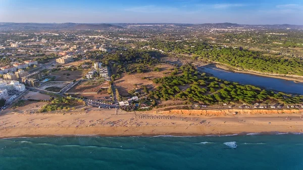 Landschap Vanuit Lucht Van Stranden Van Algarve Quarteira Vilamoura — Stockfoto