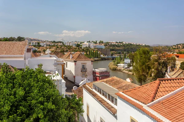 Beautiful view from the roofs of balconies to the river Gilao.