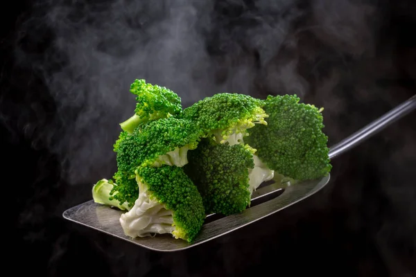 Broccoli Freschi Cucchiaio Pronti Uso Parte Dei Vegetariani — Foto Stock