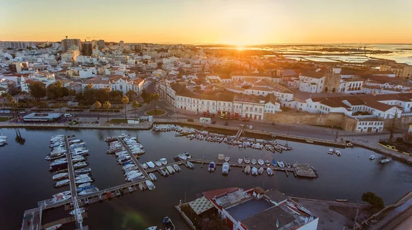 Morning Sunrise Tourist City Faro Portugal Algarve — Stock Photo, Image
