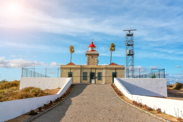 Fyrtorn För Orientering Fartyg Udden Ponta Piedade Lagos Portugal — Stockfoto