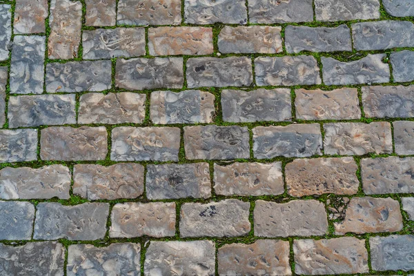 Фон Каменного Тротуара Дороге Португальском Городе Албуфейра — стоковое фото