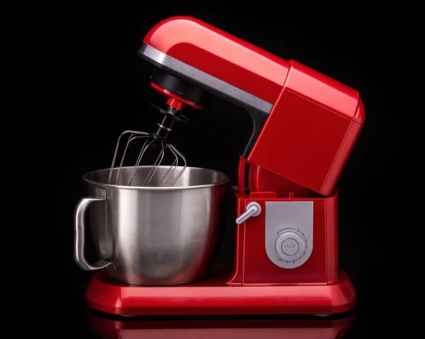 Red Stylish Mixer Cooking Black Background — Stock Photo, Image