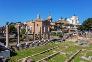 Roma Forumu 'nda mimari kazılar. Outdor İtalya.